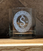 Etched Custom Design on 7.75 Old Fashion Rocks Glass - Personalized Engraved Glass with Your Logo, Design and Text. Bulk Discounts Available