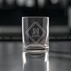 Sample of 3oz Libbey etched shot glass with corporate logo