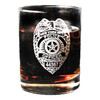 Etched Law Enforcement Personalized Whiskey Glass - Engraved Badge Design Perfect Gift for Police Dept, Graduation, Promotion or Retirement