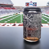 A 16 oz custom engraved map glass featuring Columbus, Ohio, perched with a stadium backdrop, perfect for sports fans and collectors of Ohio State University memorabilia, highlighting local landmarks and university pride.