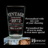 Any Year Vintage Design on Etched Pint Glass With Line for Personalized Birthday Message - Unique Gift for Dad, Husband, or any Milestone