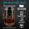 Laser Etched Design Your Own Custom 16oz Can Style Glasses - Personalized Engraved Beer Glasses with Your Logo, Design and Text