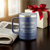 Personalized Police Badge Mug – Customized 15oz Stainless Steel Tumbler – 16 Colors - Durable Laser Etched Law Enforcement Coffee Cup Gift