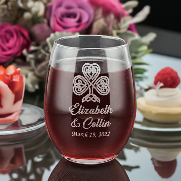21 oz stemless wine glass Custom Etched