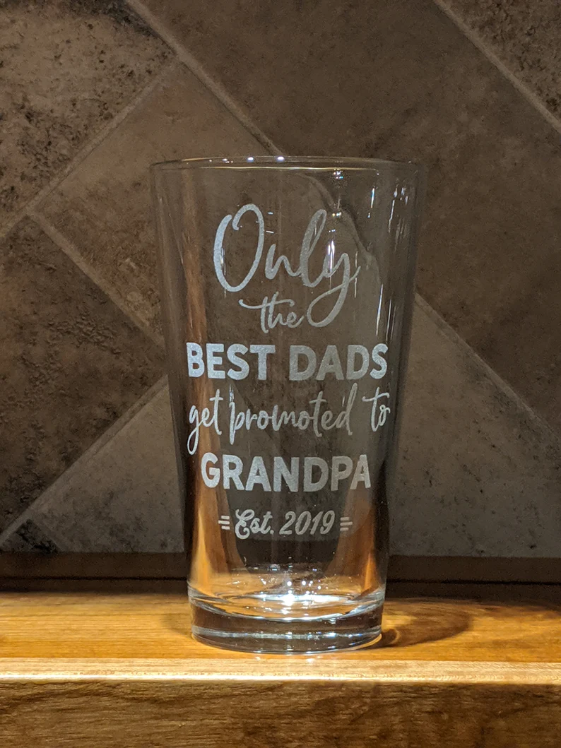 Personalised Pint Glass Laser Engraved Beer Glass Any Text Drinkware Gift
