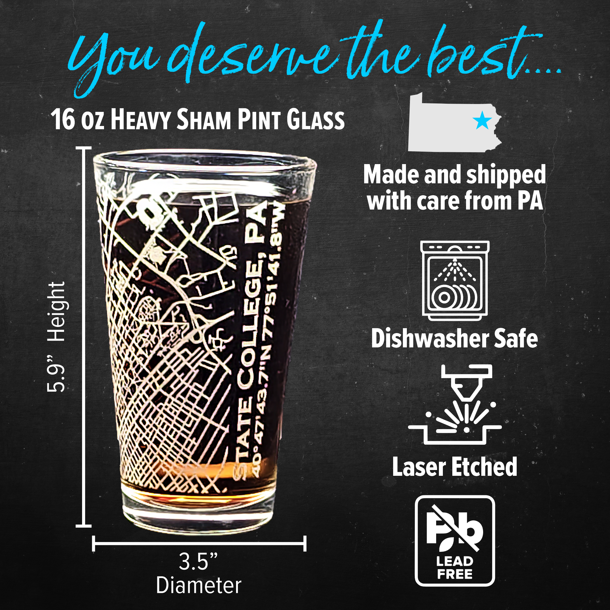 Personalized 16 oz. Libbey Pint Glasses