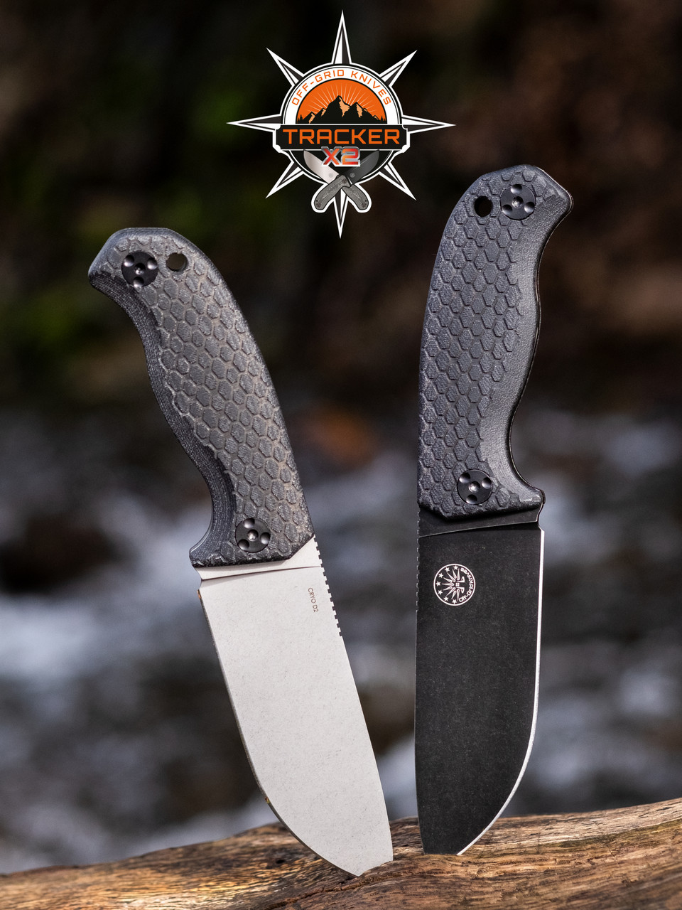 TRACKERX2 Blackwash OffGrid Knives