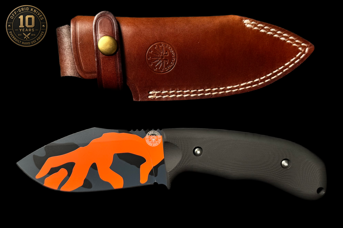 Wildfire, the grand prize, with its leather sheath
