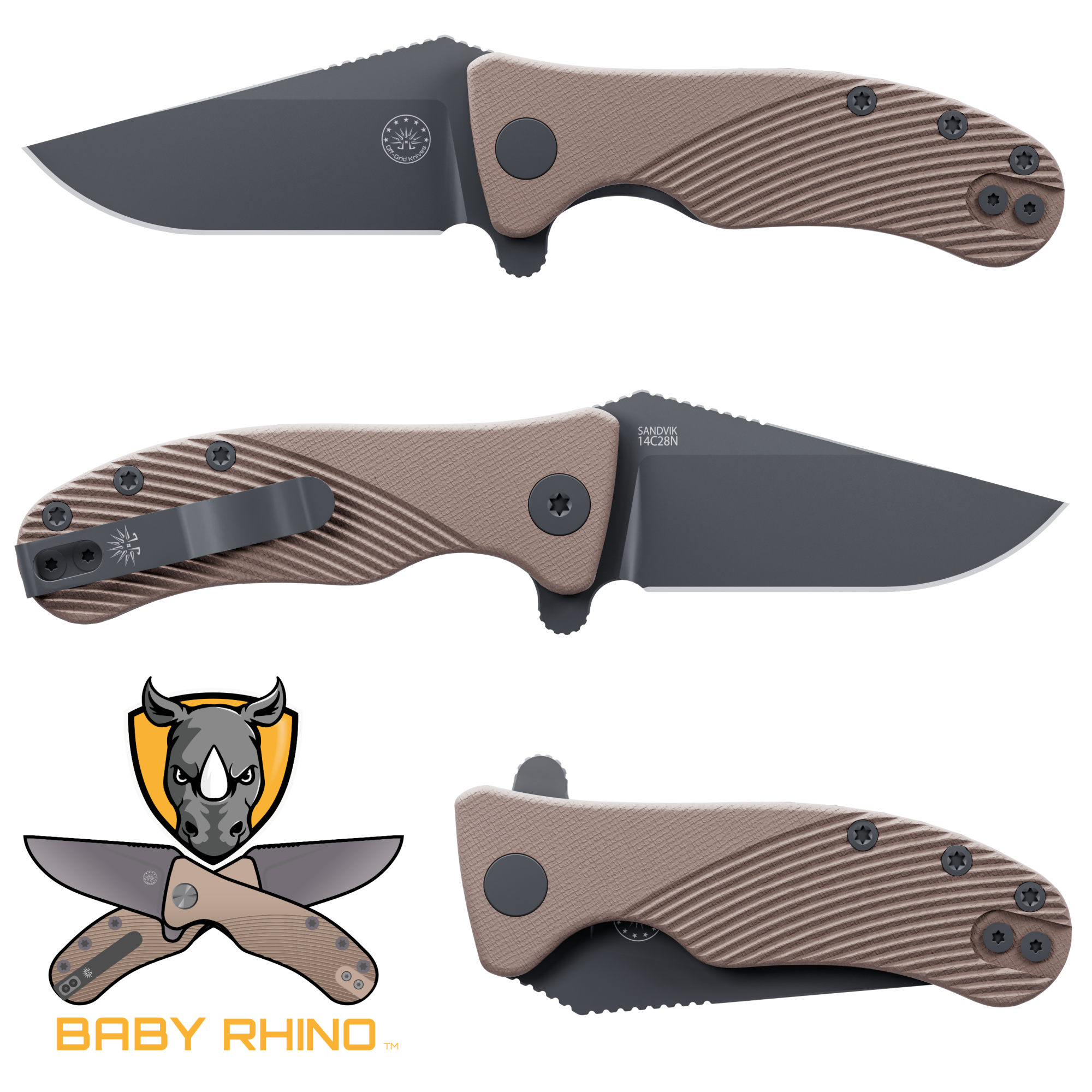 BABY RHINO Blackout - Off-Grid Knives