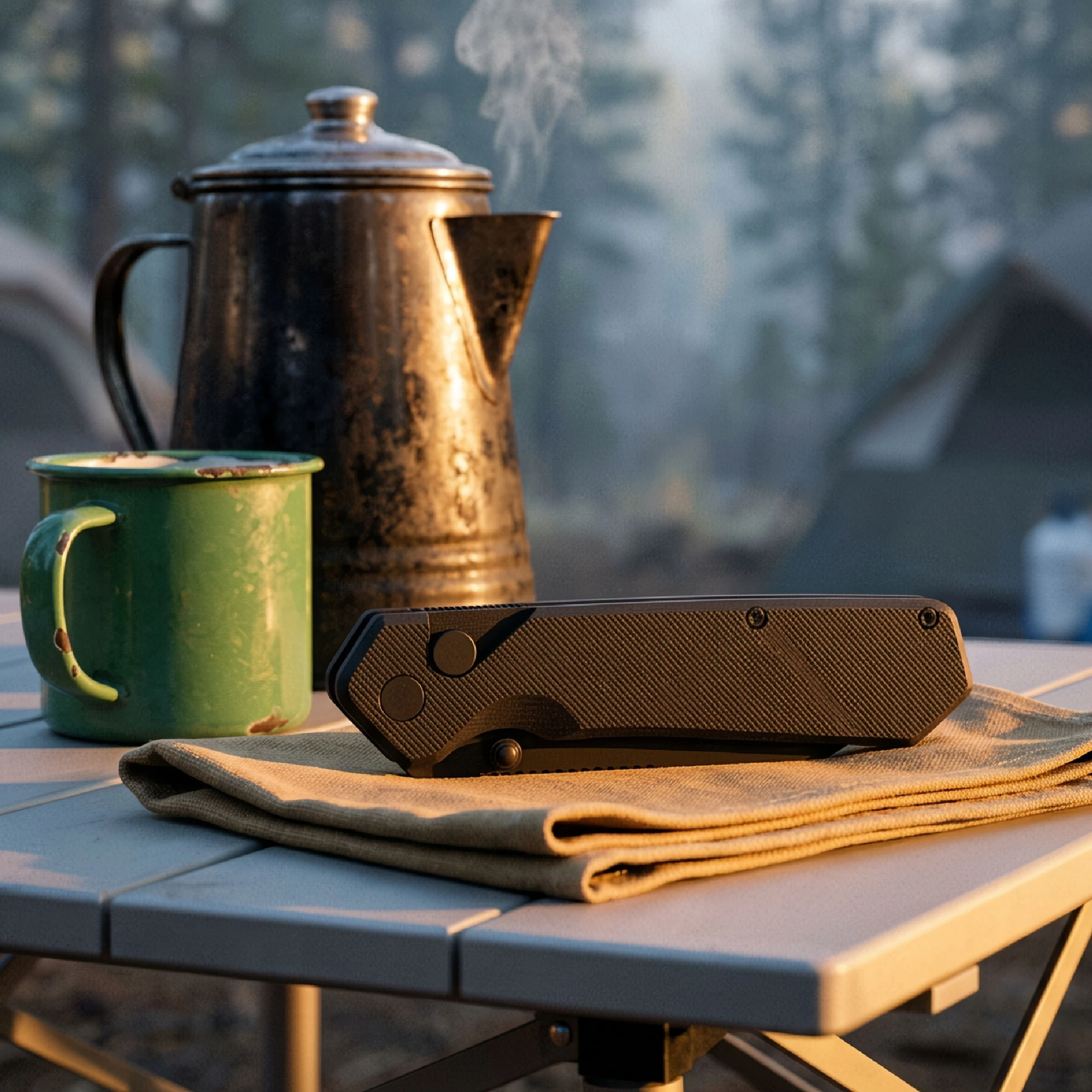 DownShift Nightfall black canvas micarta handle