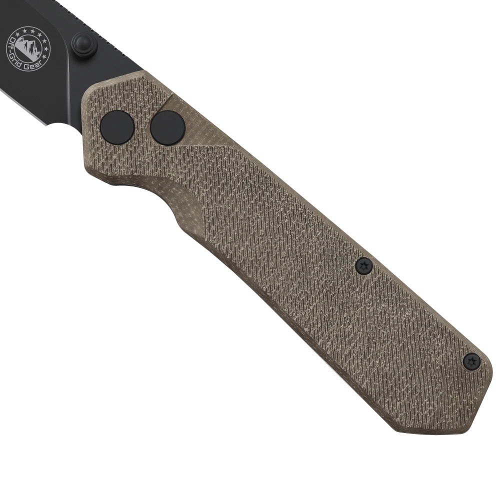 DownShift Desert Night tan canvas micarta scales, CAD render