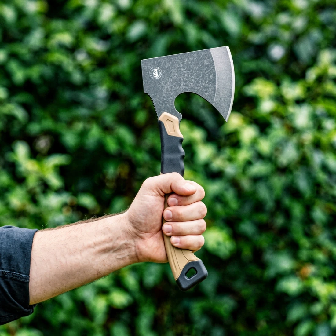 FieldGuard Scout choked-up under-head control grip, lifestyle shot