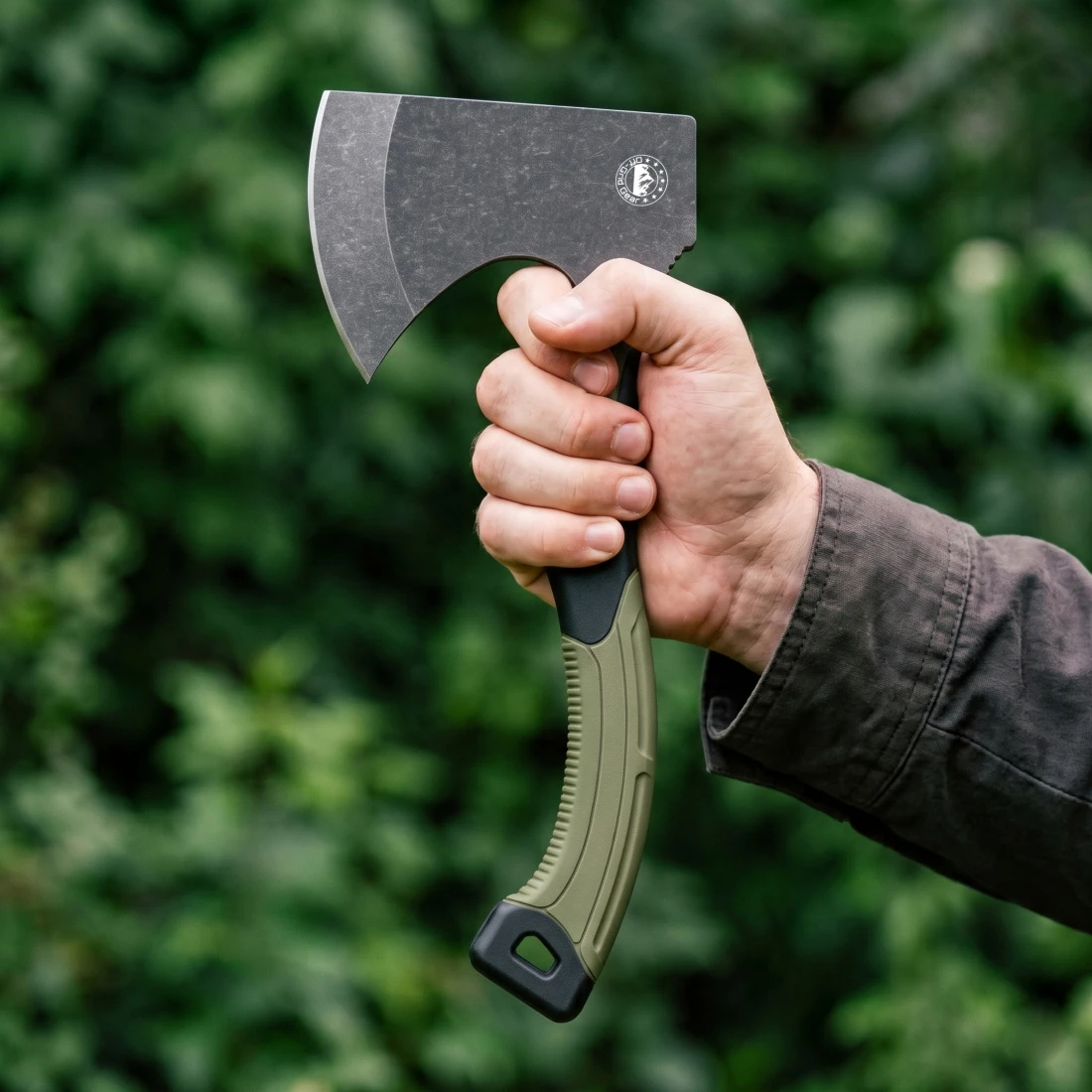 FieldGuard Scout Slate Green choked-up under-head control grip, lifestyle shot