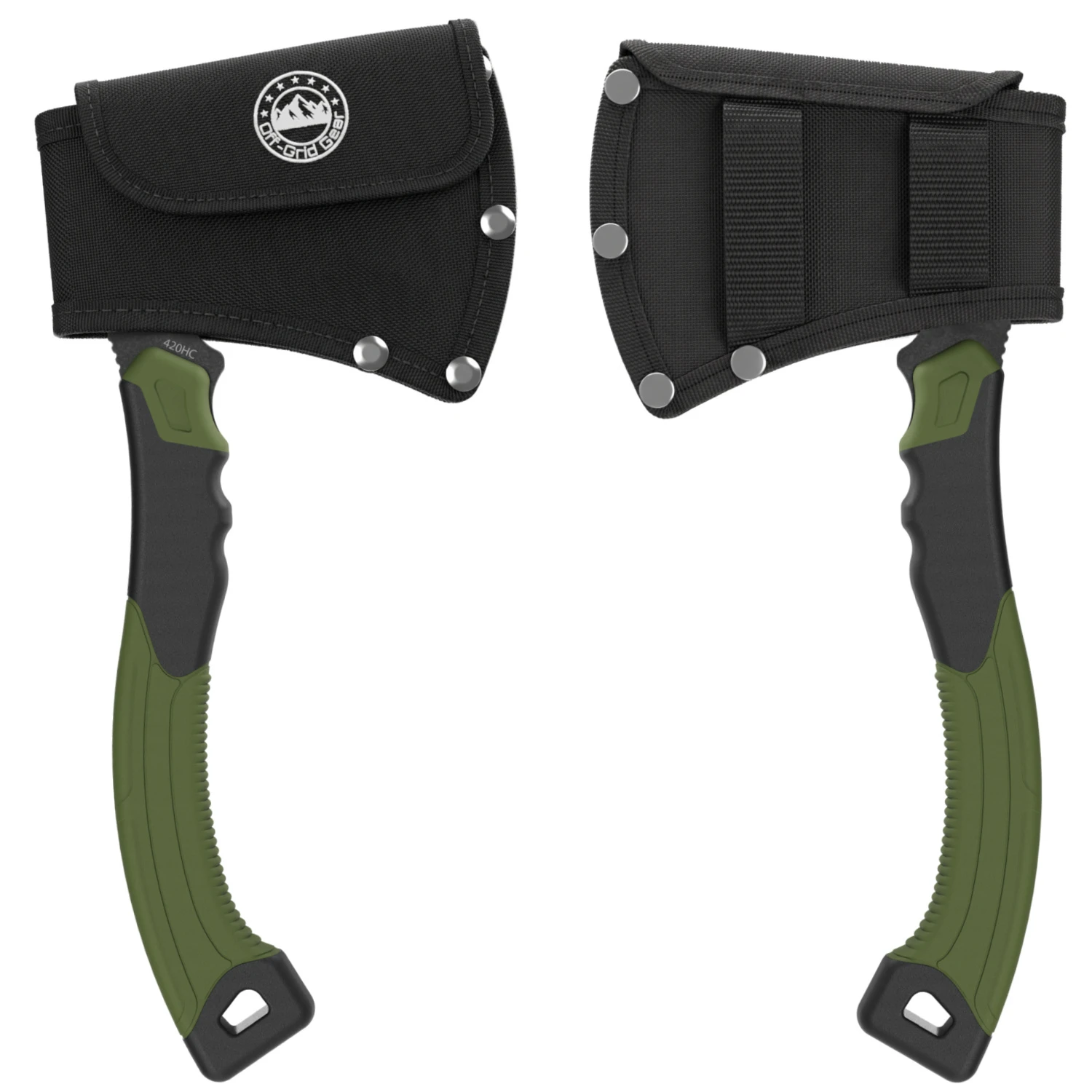 FieldGuard Scout fitted nylon sheath with hook-and-loop closure and Off-Grid Gear logo