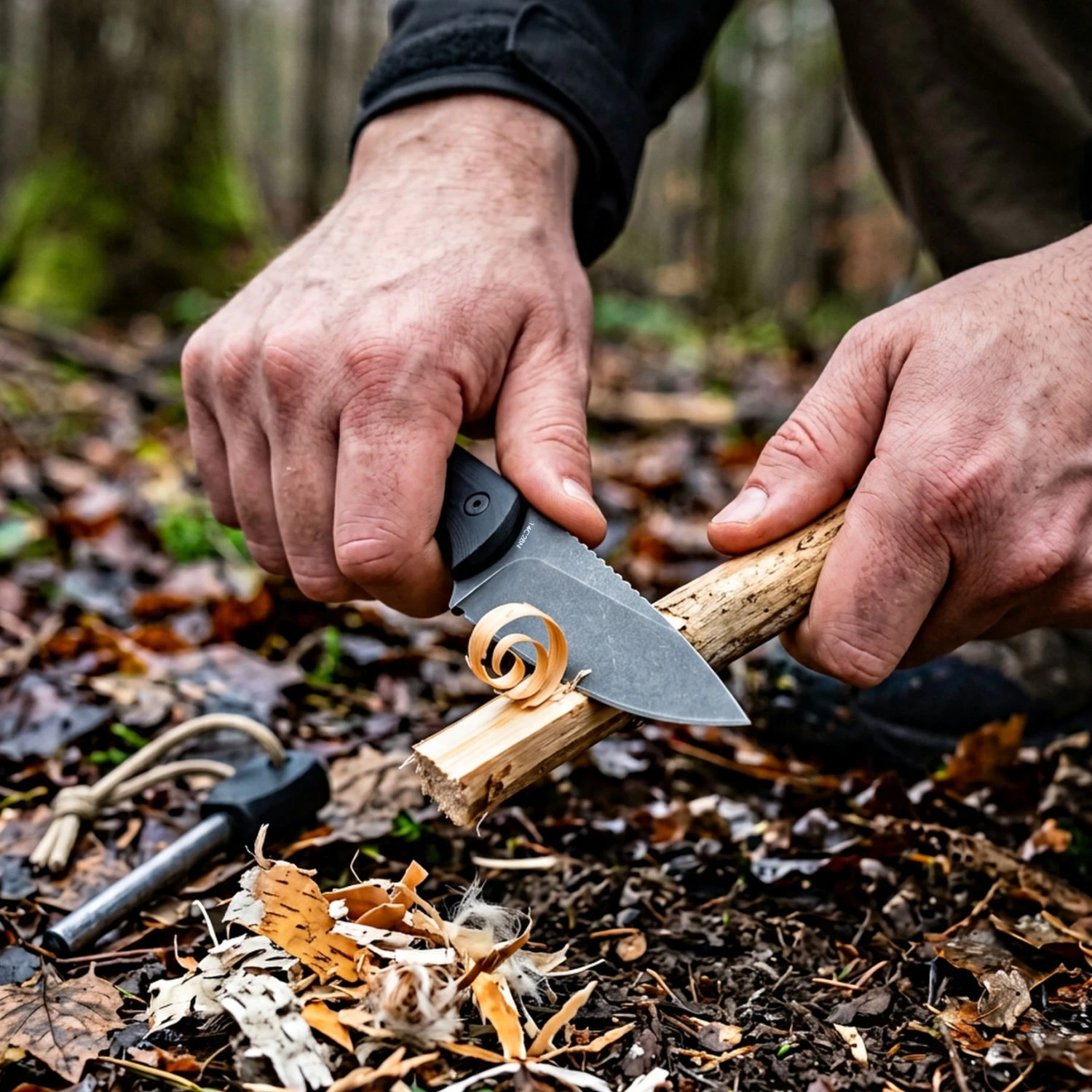 Isoline Nightfall compact fixed blade, lifestyle shot