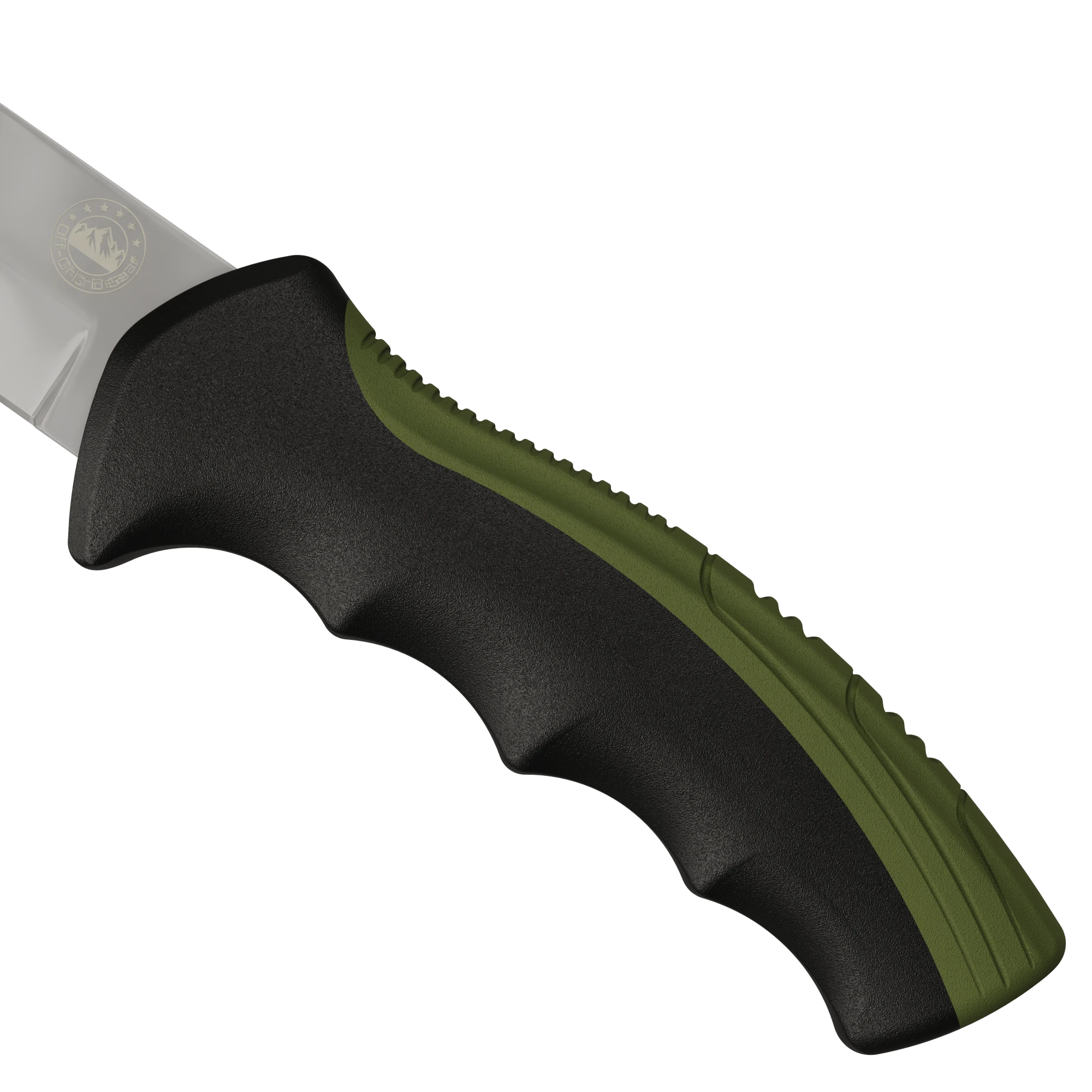 ShoreGuard OD Green Black rubberized TPR grip handle, CAD render