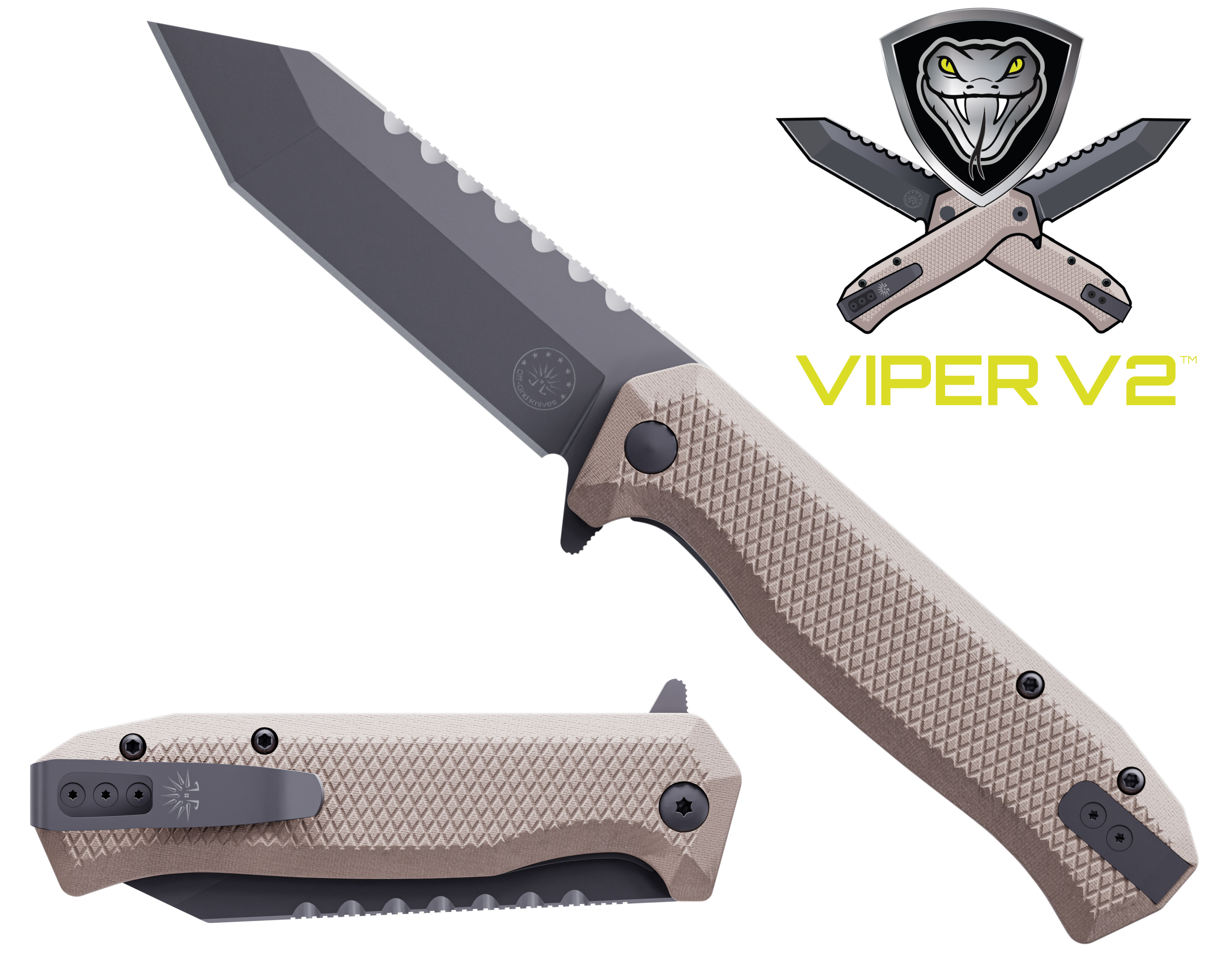 VIPER V2 - Coyote Tan + Graywash - Off-Grid Knives