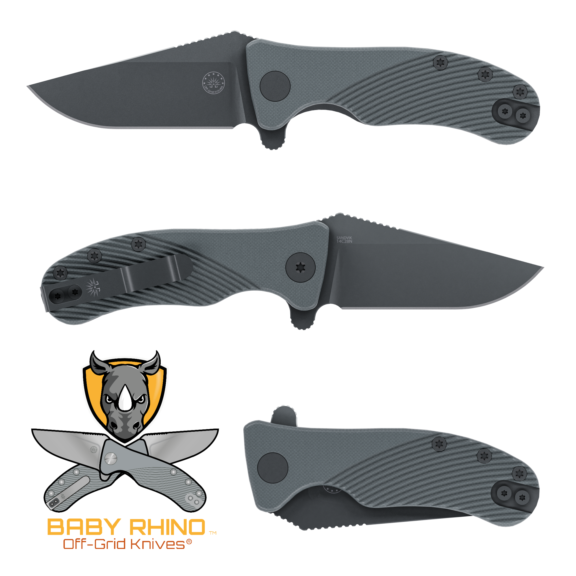 BABY RHINO Blackout - Off-Grid Knives