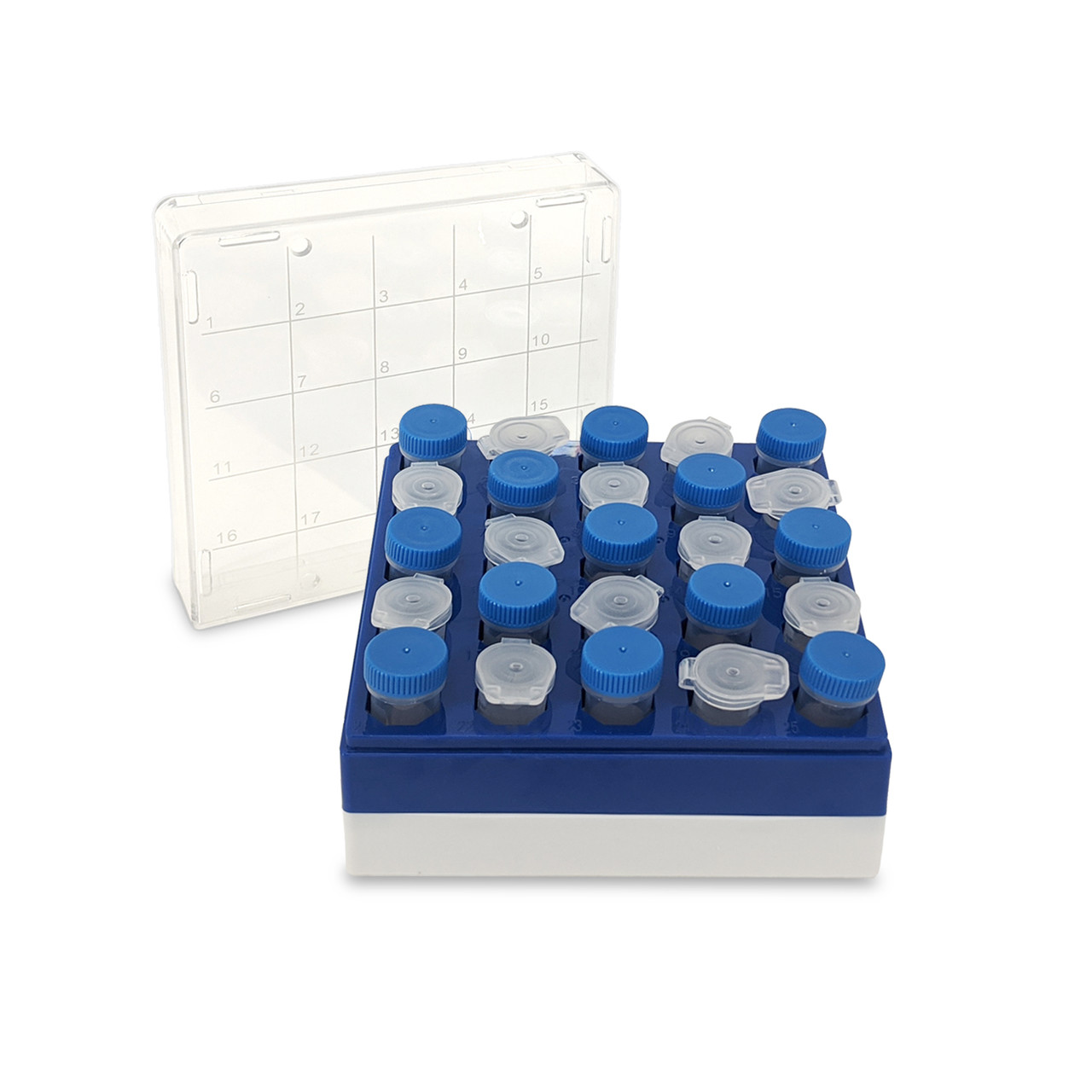 Cryogenic Boxes with Hinged Lid and Drainage Slots, Polycarbonate