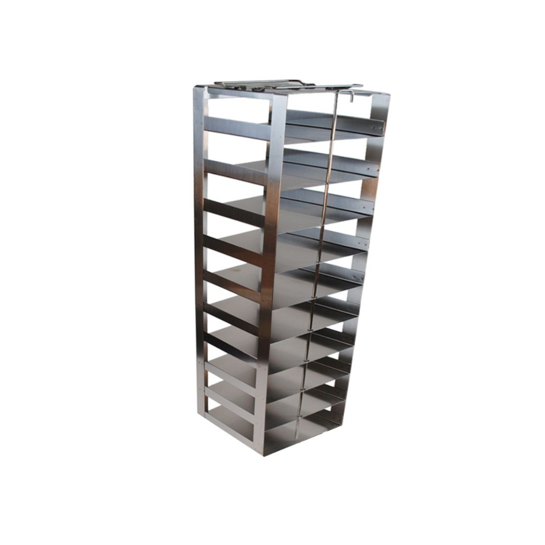 Stainless Steel Vertical Rack for SBS formatted boxes, Holds 10 boxes