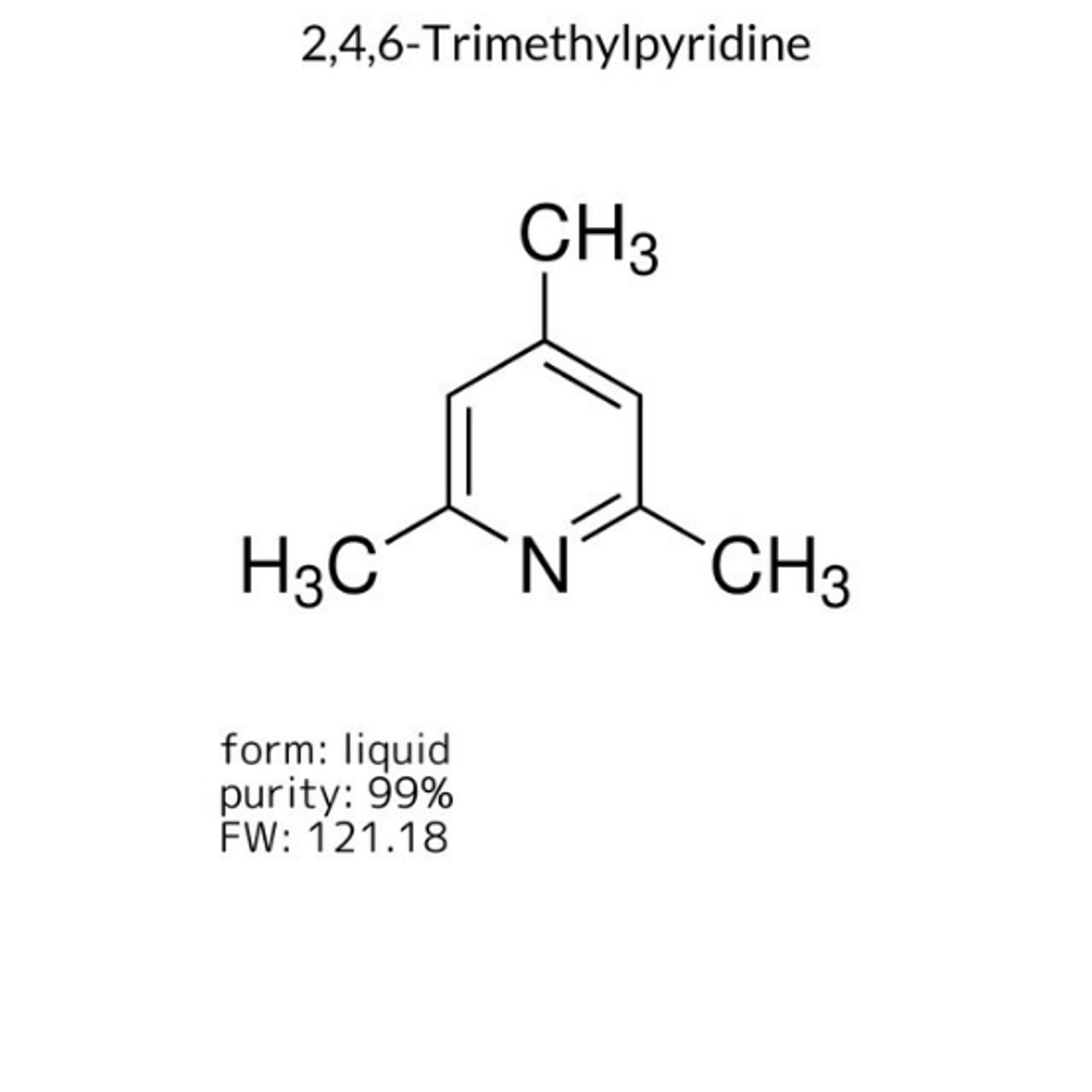 うか出品 2,4,6-Trimethylpyridine, 1 X 100 mL (142387-100ML