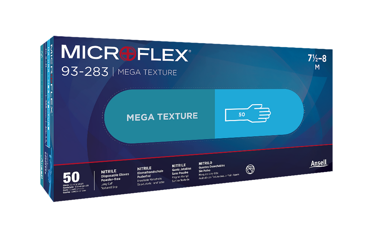 Microflex Mega Texture Nitrile Disposable Gloves - Raised Grip
