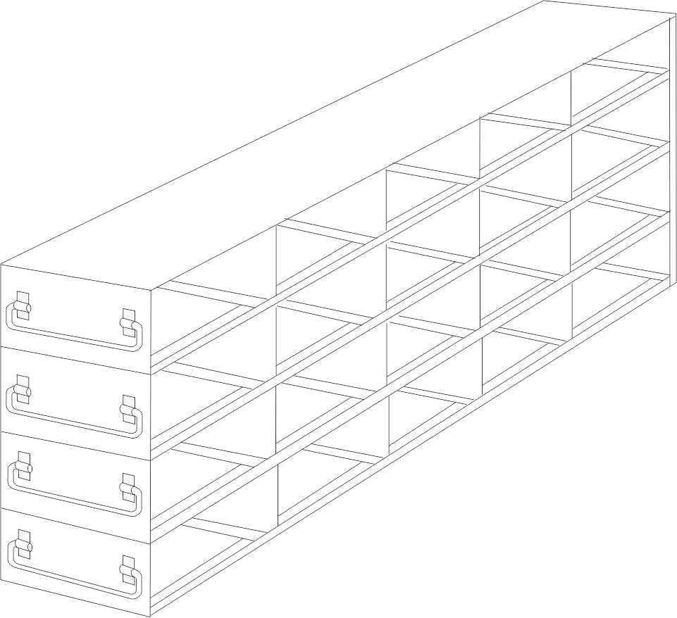 Stainless Steel Freezer Racks with Drawers for 2