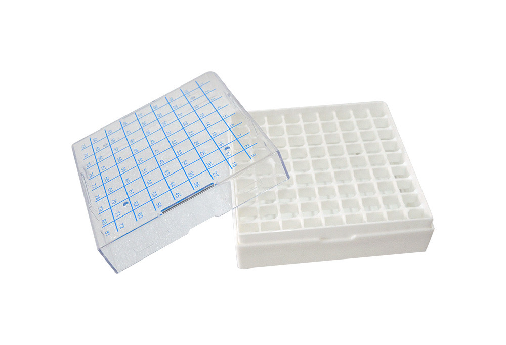 Polycarbonate Freezer Box: 81-Cell Divider | Alkali Scientific