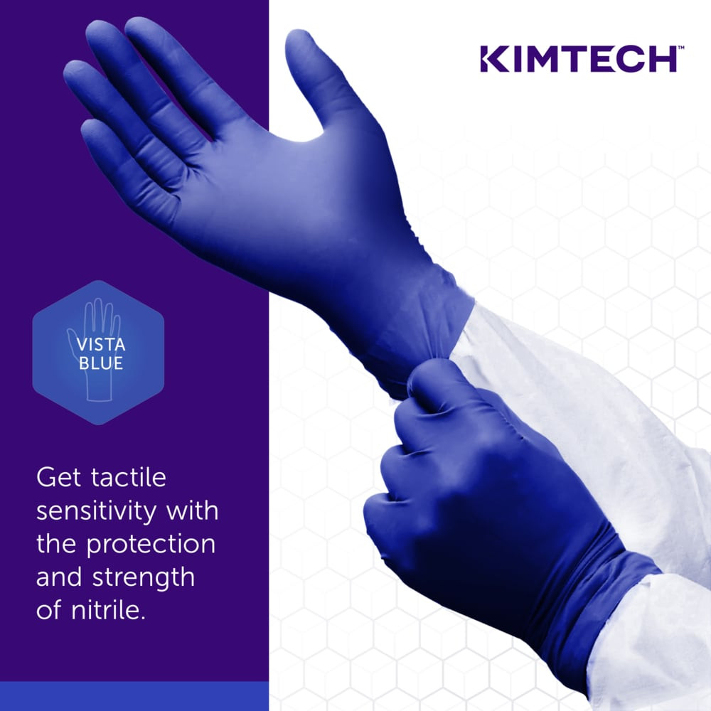 Kimtech Vista Nitrile Exam Gloves, Blue, 200/Case