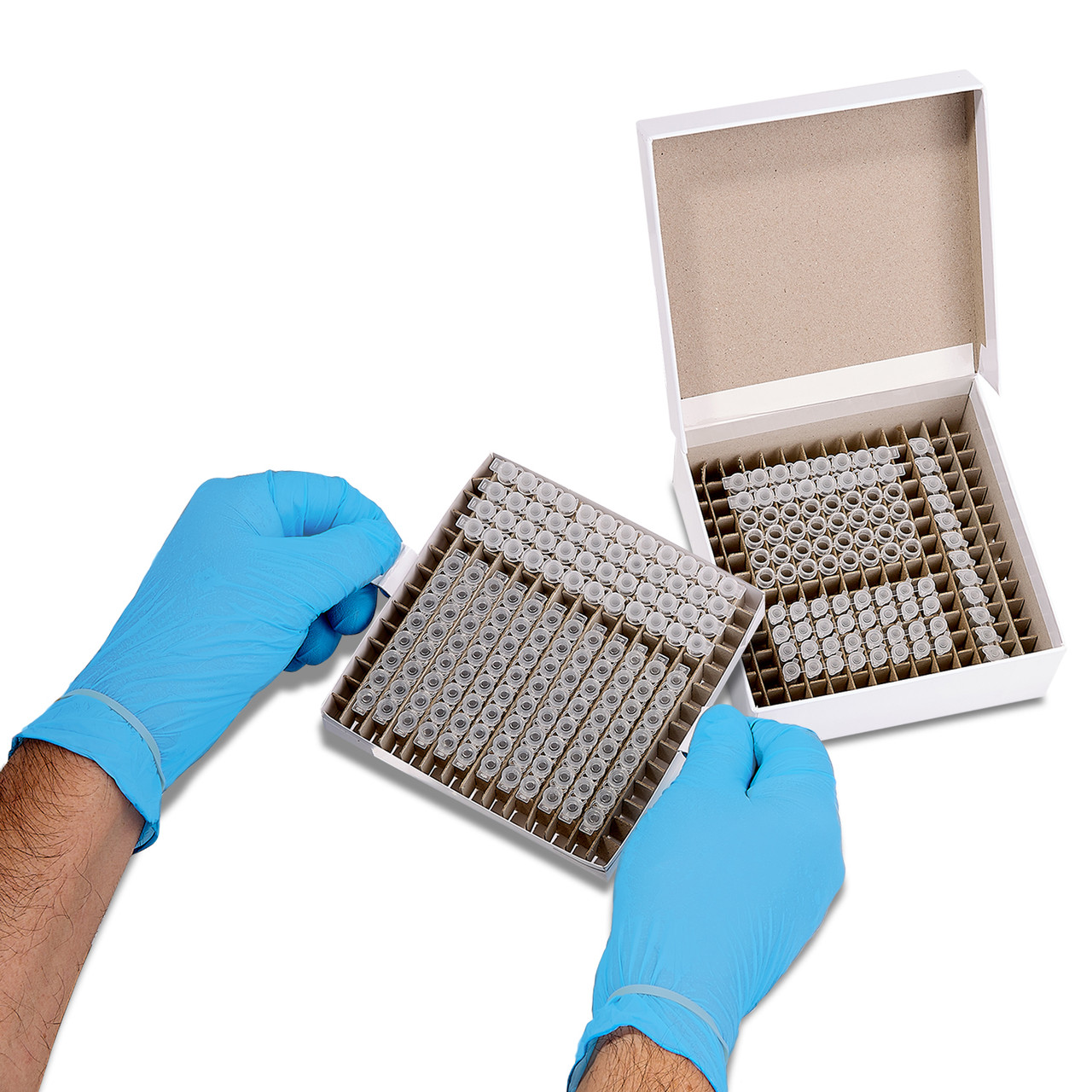 Double Decker™ PCR Freezer Boxes, Hinged Lid, 5/Pack