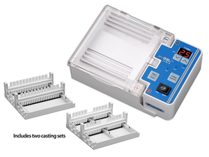 Gel Casting Stand for 10.5 x 6 cm gels, includes 2 trays and 2 combs (22/12 teeth) - Image 1