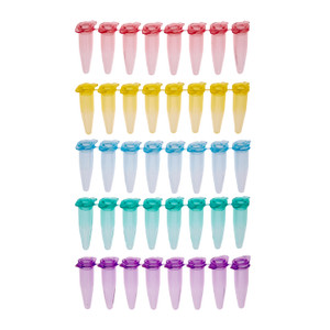 ProCycle™ 0.2mL 8-strip PCR tubes with separate dome caps, assorted colors, 125x8, 1000/PK