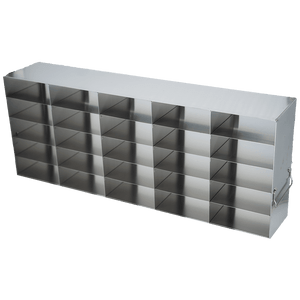 Upright Stainless-Steel Freezer Rack for 2" Boxes, 5 x 5 Configuration, 25 Box Capacity