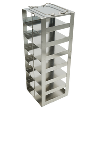 Stainless Steel Freezer Racks for 2" Boxes, Vertical Configuration, 7 Box Capacity