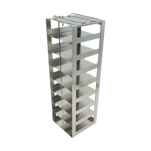 Stainless Steel Freezer Racks for 2" Boxes, Vertical Configuration, 8 Box Capacity