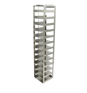 Stainless Steel Freezer Racks for 2" Boxes, Vertical Configuration, 13 Box Capacity