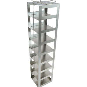 Stainless Steel Freezer Racks for 3" Boxes, Vertical Configuration, 8 Box Capacity