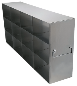Stainless Steel Freezer Racks for 3.75" Boxes, 4 x 3 Configuration, 12 Box Capacity