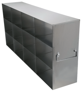 Stainless Steel Freezer Racks for Large 3.75" Boxes, 4 x 3 Configuration, 12 Box Capacity