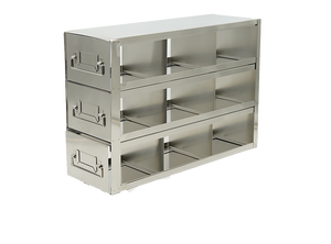 Upright Stainless Steel Large Freezer Racks for 3.75″ Cardboard Boxes 3x3 Configuration, 9 Box Capacity