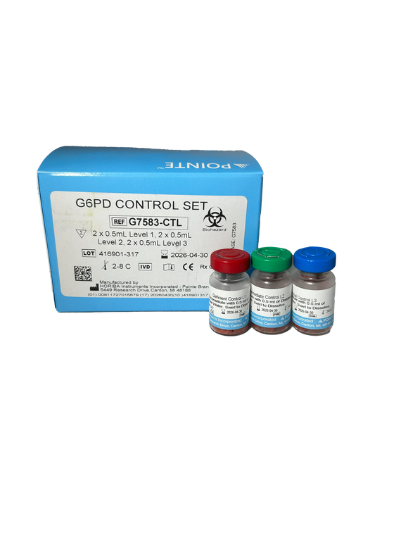 G6PD Control Set G7583-CTL, Level 1,2,3: 2 x 0.5 mL (5390012925) | HORIBA® (Pointe Scientific)