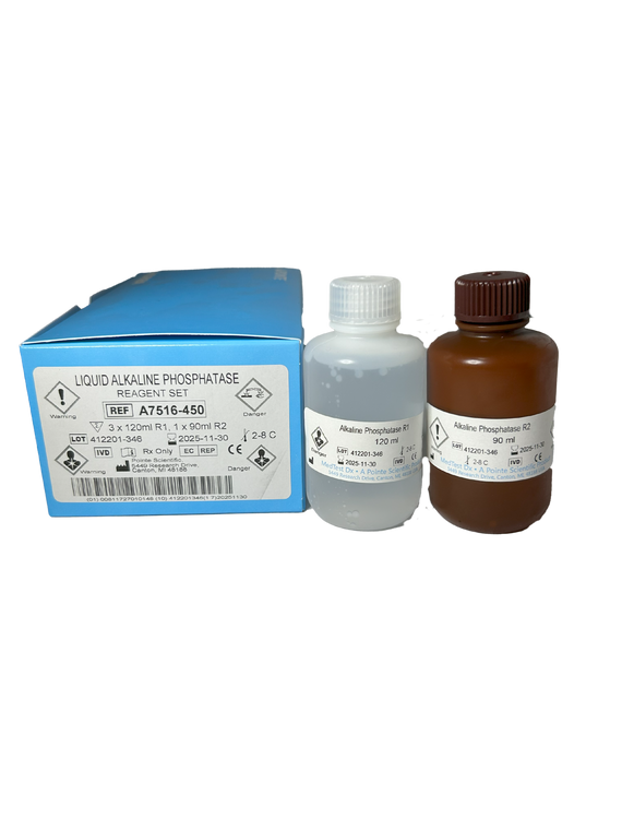 Alkaline Phosphatase (Liquid) A7516-450, R1: 3  x 120 mL, R2: 1 x 90 mL (5390012449) | HORIBA® (Pointe Scientific)