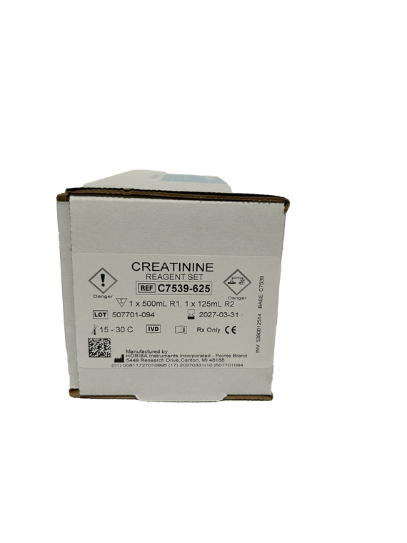 Creatinine CS C7539-625, R1: 1 x 500 mL, R2: 1 x 125 mL (5390012514) | HORIBA® (Pointe Scientific)