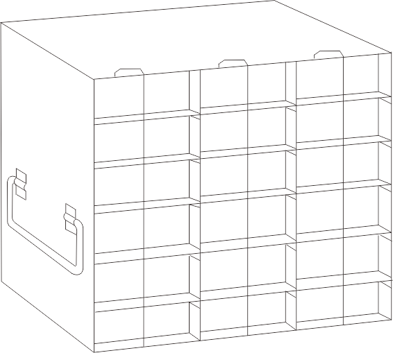 Stainless Steel Upright Freezer Rack for 96-Well Microtube Boxes, 3 x 6 Configuration, 18 Box Capacity