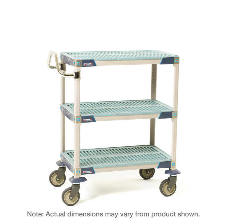 MetroMax™ i MXUC2436G-35 3-Shelf Industrial Plastic Shelving Utility Cart®®, 24" x 36" x 39.25"
