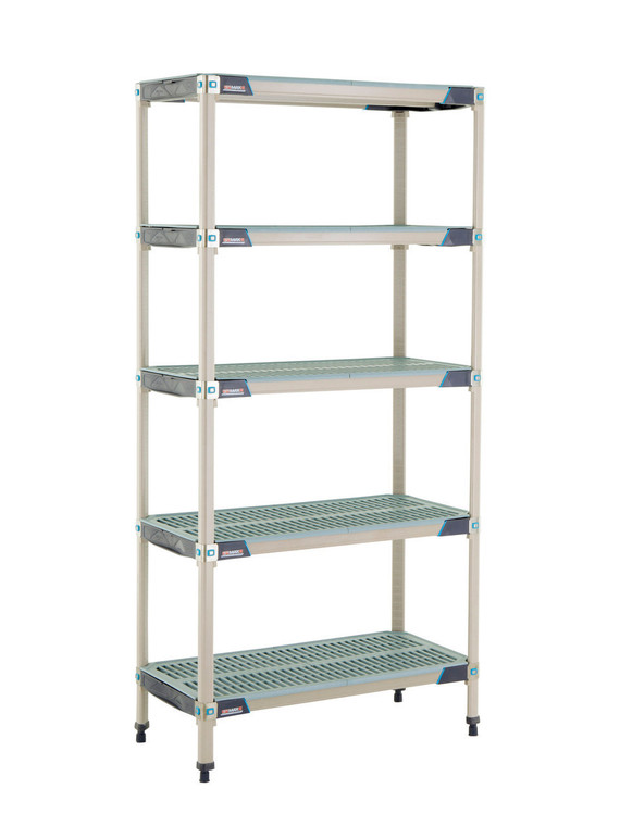 MetroMax™ i 5X347GX3 5-Shelf Plastic Industrial Shelving Starter Unit®, 18" x 42" x 74"