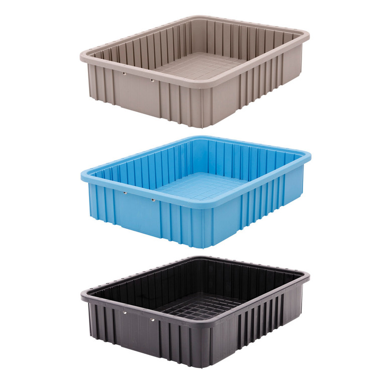 Metro™ TB93080CAS Conductive Polypropylene Tote, Black, 22.5" x 17.5" x 8"