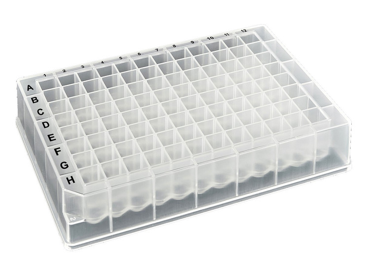 Deep Well Plate, 96 Square Well, 1.2mL, 24.0mm height, U-bottom, Black Alphanumeric Printing, PP, 10 bags of 5 pieces, 50 / Cs