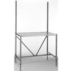 Metro™ Stainless Steel Cleanroom Table, Perforated Top & Overhead, 30" x 72"