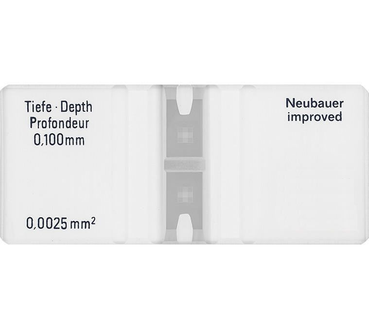 Hemacytometers (Glass Cell Counting Chambers), Precision Etched Grid Lines, Dual-Chamber Design, Reusable